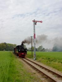 Einfahrsignal, Ausfahrt Lindenberg, Dampflok