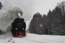 Brockenbahn, Dampflok, Ausfahrt Drei Annen Hohne