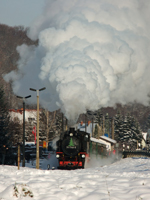 Weißeritztalbahn, Dampflok, Winter